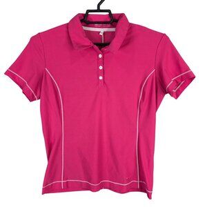 Womens Nike Golf Pink Fit Dry Polo Shirt Short Sleeve Polyester Stretch Size M